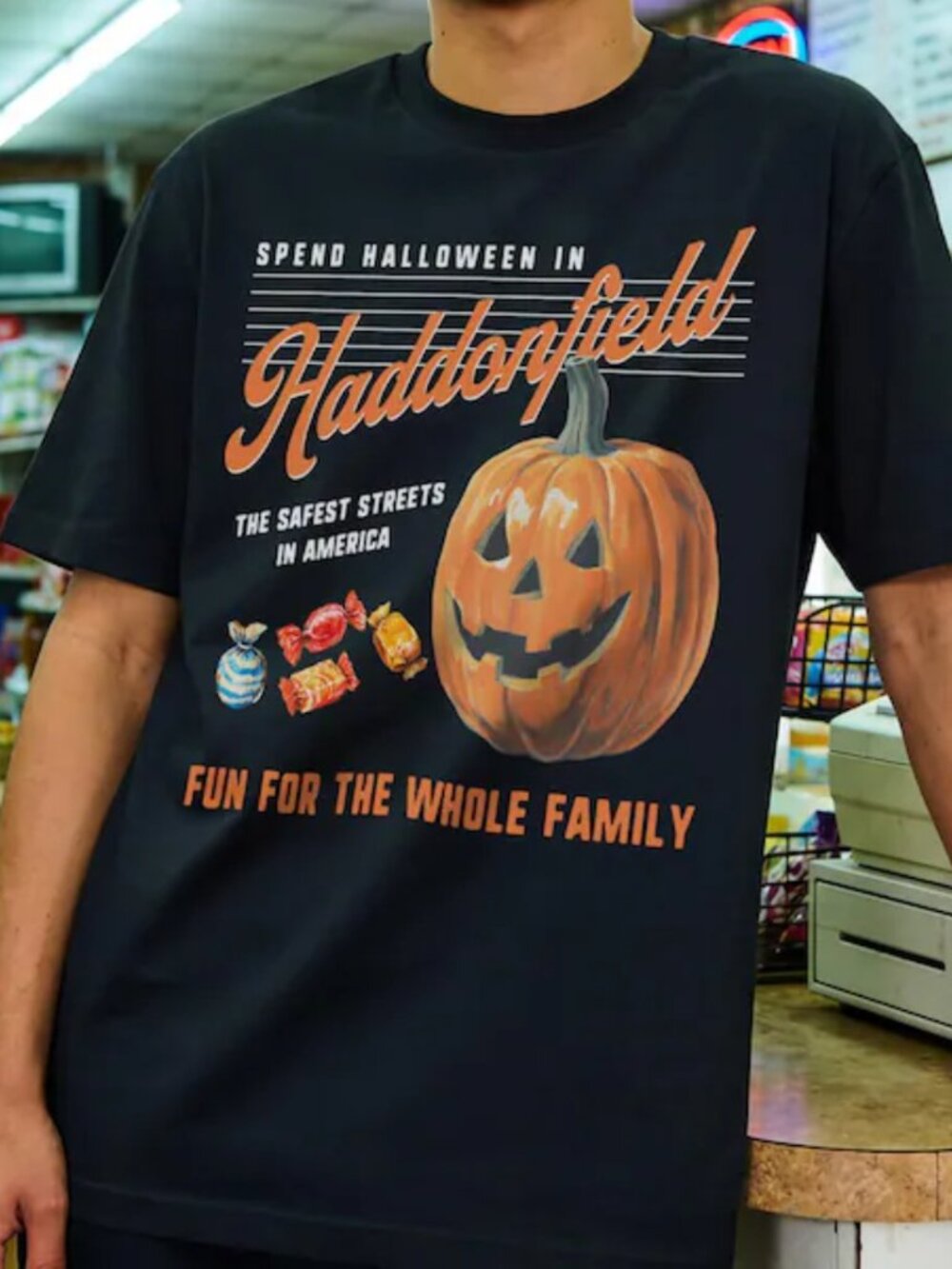 Gildan Black Halloween Haddonfield Graphic Tee